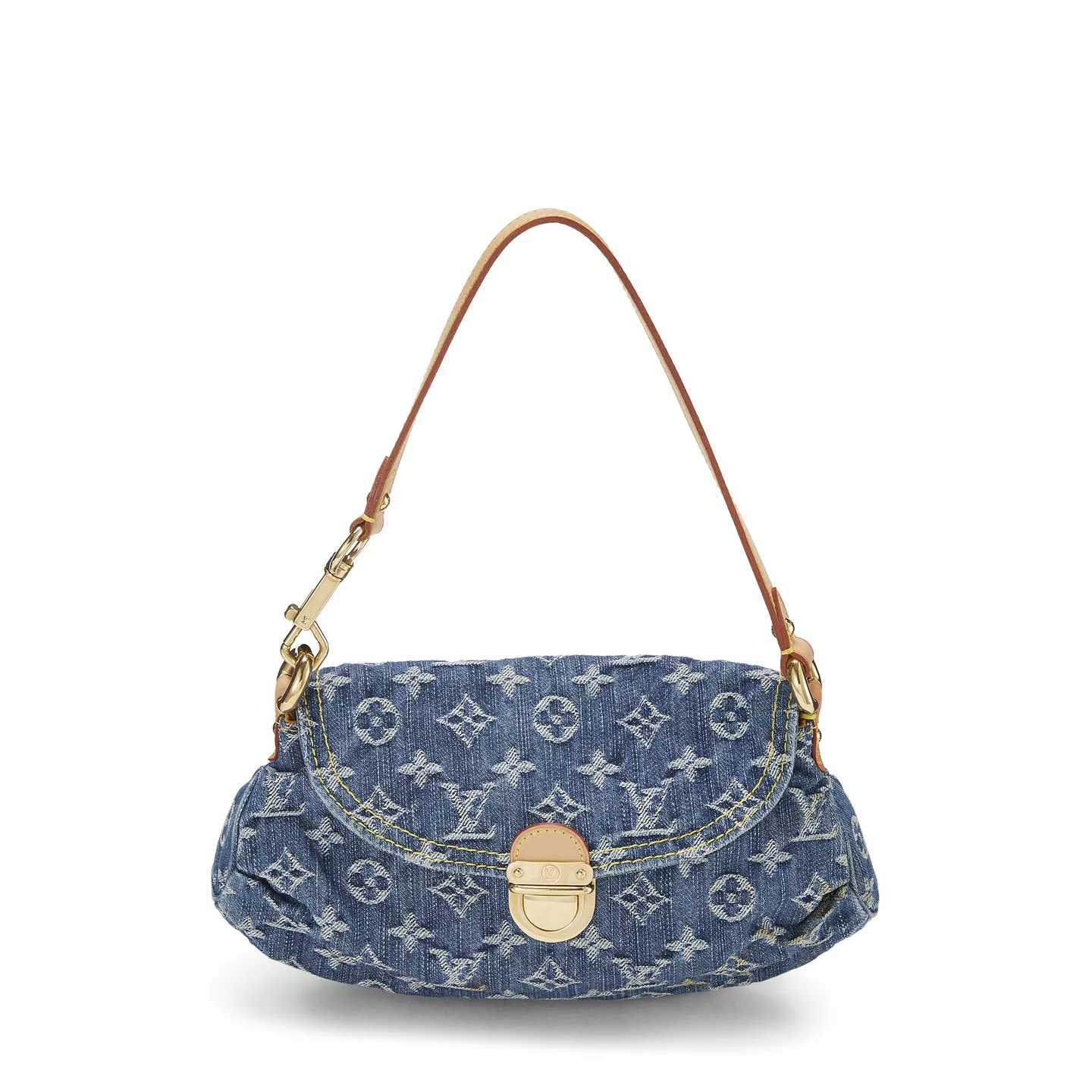 LV BLUE MONOGRAM DENIM PLEATY MINI